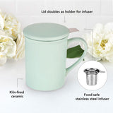 Mint Ceramic Tea Mug & Infuser