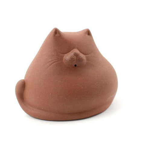 Red Sleepy Fat Cat Tea Pet