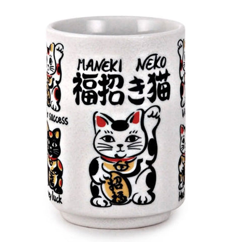 Lucky Cat Yunomi Style Tea Cup