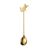 Gold Cat Teaspoon - Greeting