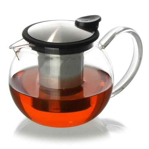 Glass Teapot with Stainless Steel Infuser Basket (25 oz.)